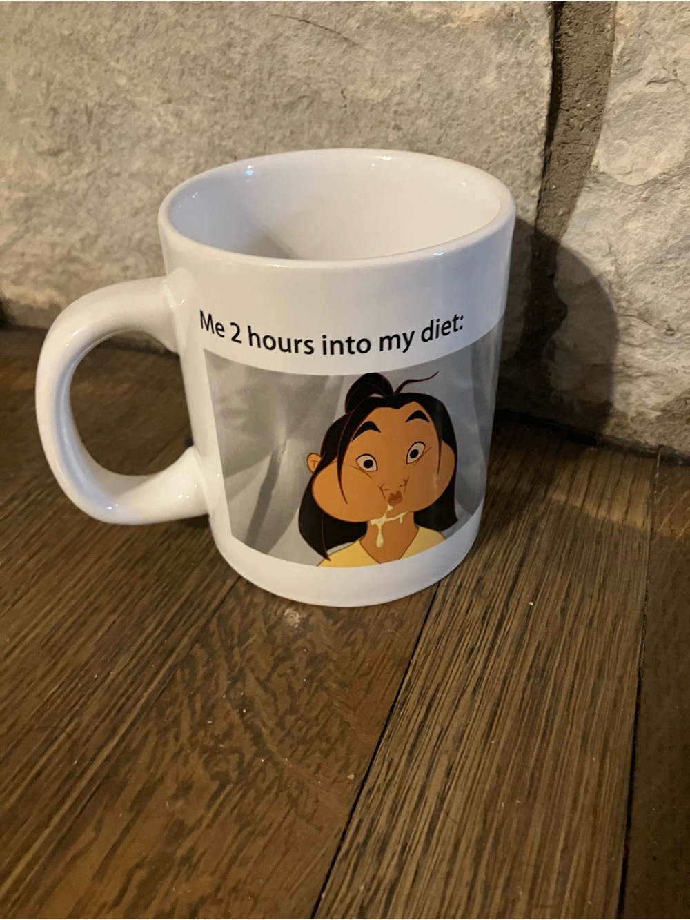 Disney Mulan Meme Diet 16 oz. Ceramic Mug, manufactured by Bioworld